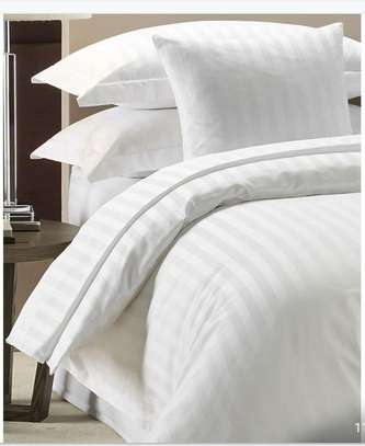Top quality white striped pure cotton duvet covers image 2