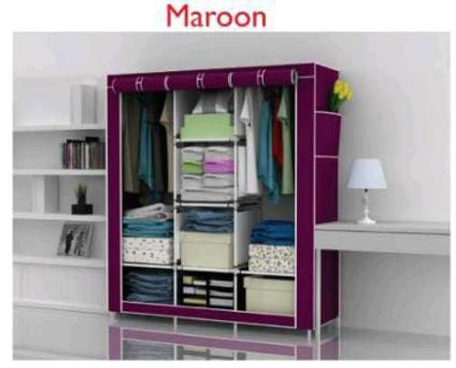 Quality portable wooden and metallic stands wardrobe image 5
