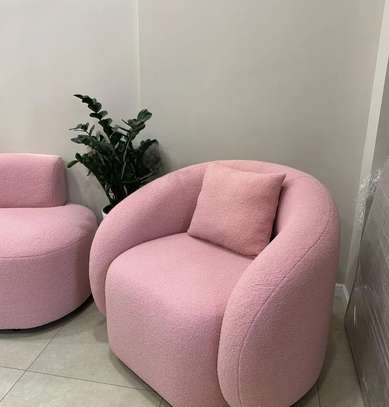 Chic Pink Sofa & Armchair Set Compact Modern Design image 3