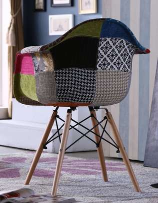 Office Chair; Elegant Patchwork Detailing Dining Chair image 2