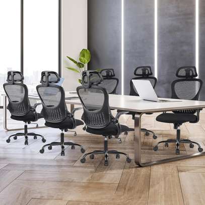 Mesh Office Chair with Adjustable Headrest & Lumbar Support image 7