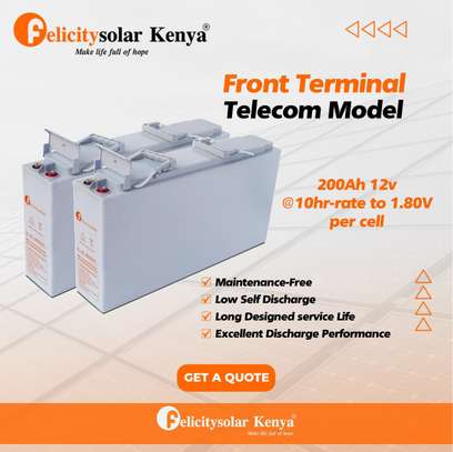 200ah 12V Solar Gel Battery Front Terminal (Telecom Model) image 1