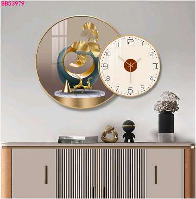 Modern Round 2 in 1 Wall clock & decor image 2