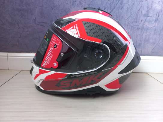 SMK Typhoon Style Red White Helmet image 4