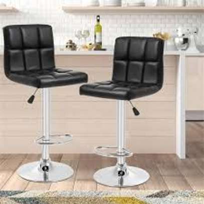 Adjustable Leather Armless Swivel Counter Barstool image 7