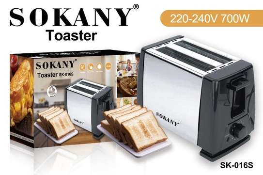 Sokany Slice Bread Toaster – Black & Silver image 2
