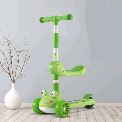 Adjustable height kick scooter with seat image 1