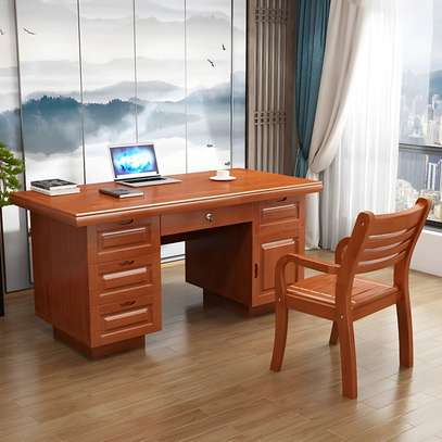 120cm Sleek Oak Writing Mahogany Senate Desk image 4