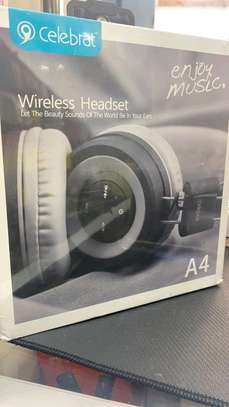 Celebrat A4 Wireless Bluetooth Headphones - Black image 1