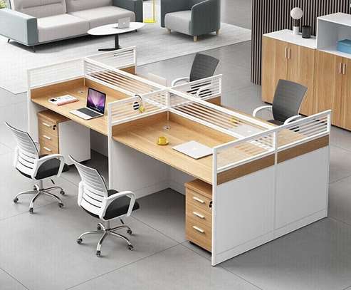 Office Workstation : Modern 4-Way Office Workstation image 1