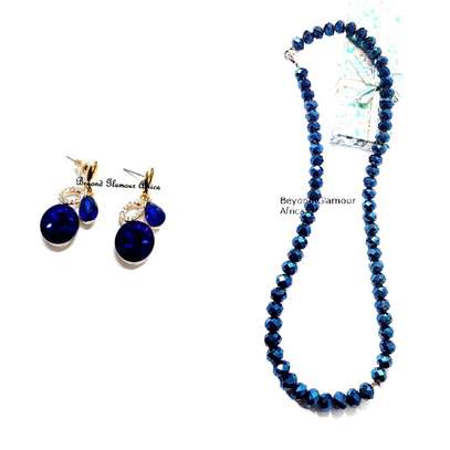 Womens Blue Crystal Jewelry set image 1