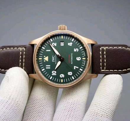IWC Pilot Spitfire Bronze Watch with Green Dial image 3