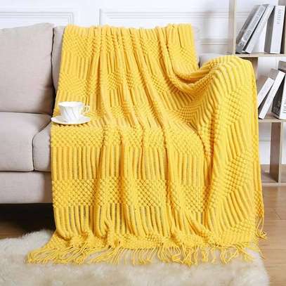 High quality Knitted throw blankets with tassel image 3