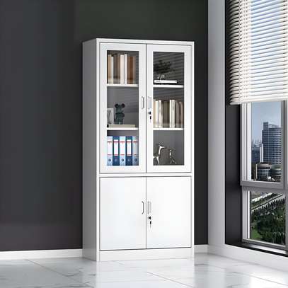 Glass Fronted Metallic Office Cabinet image 1