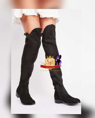 Flat Cut Out Buckle Thigh High Boots From UK image 2