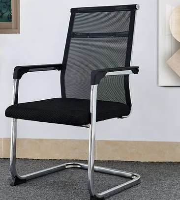 Office Chair: Non-Swivel Mid-Back Visitor Seat image 1