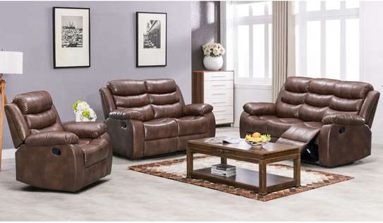 Sofas : 6-Seater Leather Reclining Sofa image 6