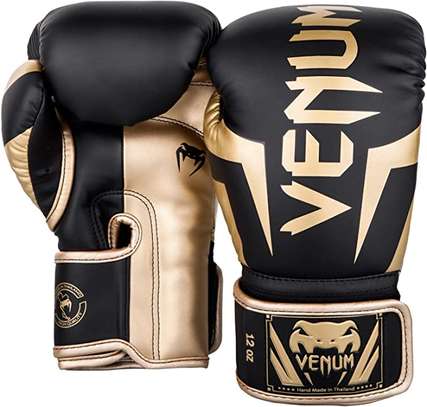 High Quality New Venum Boxing Gloves Black Gold image 1
