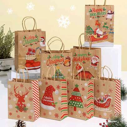 Christmas Gift Bags Christmas Kraft Paper Bags image 1