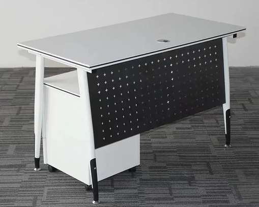 Office Table: White Simple Design Training Office Table image 2