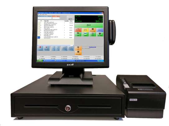 All in one pos touch machine core i3 (4GB ram 128 SSD). image 1