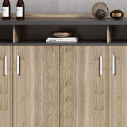 Office Cabinet : 3-Door Wood Console File Cabinet image 5