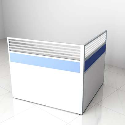 Office Desk: Office Cubicles With Glass Panels & Drawer image 1