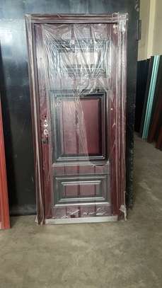 Double door in brown walnut with a wooden finish image 9