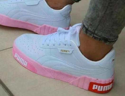 Pink and White Puma Cali Women Sneakers image 2
