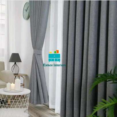 Grey Heavy fabric curtains available image 1