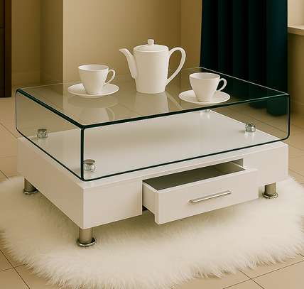 Coffee Table; Tempered Glass Top Coffee Table image 6