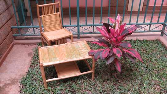 Bamboo Rustic Outdoor Chair Coffee Table set image 1