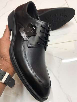 SOS Black Mens Oxford Official Premium Leather Laced up shoe image 2
