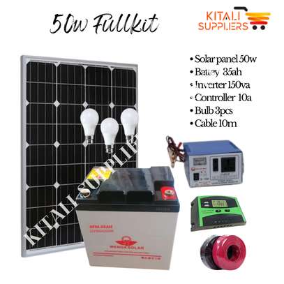 solar fullkit 50watts with free cable and bulbs image 3