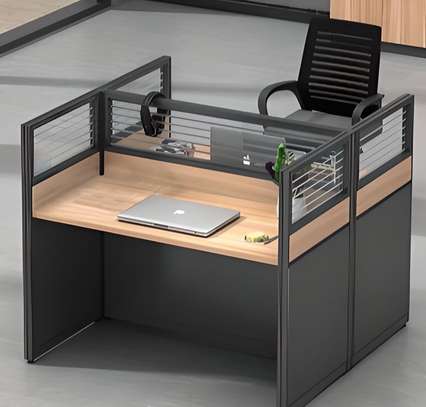 Office Desk :  Modern Workstation of 2 with Open Space image 1