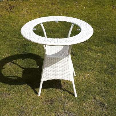 White Outdoor Rattan Dining Set image 4