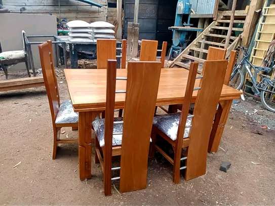 6 seater hard wood dining image 1