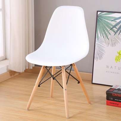 White Eames Plastic Dining Chairs image 2
