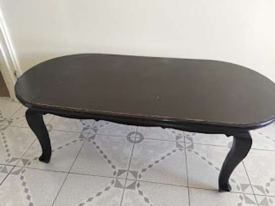 Black wooden Mahogany coffee table best for small Apartment image 1