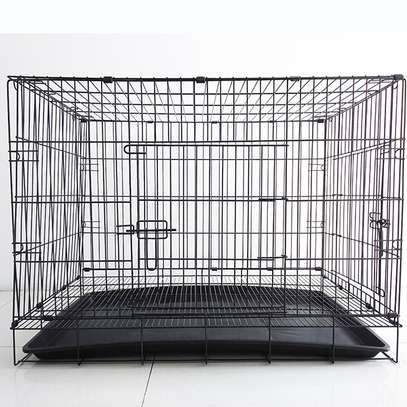 Dogs Crate With Sanitary Tray Pet Cage image 1