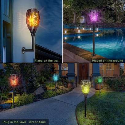 Solar Flickering flame garden light with 7  Colors -4 image 4