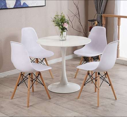 Modern White Round Dining Table image 1