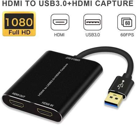 HDMI Capture,HDMI to USB 3.0,Full HD 1080P Live Video Capture Game Capture Recording Box,HDMI USB 3.0 Adapter Video and Audio Grabber for Windows, Mac OS and Linus System,Black,IF-LINK image 1