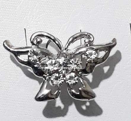 Womens Silver Plated Butterfly Brooch image 1