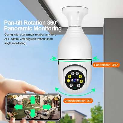 PTZ Rotating 360° Nanny WIFI Hidden CCTV Bulb Camera image 2