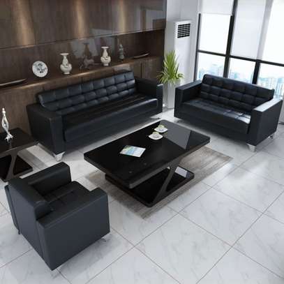 Office Sofa: Customized 5 Seater Leather Meeting Sofa image 2