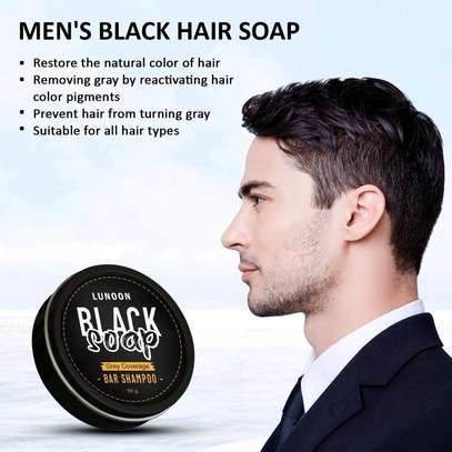 Lunoon Black Soap Grey Coverage Bar Shampoo 50g image 1