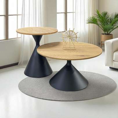 Coffee Table; Round Wooden Coffee Table image 4