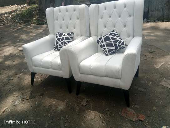 Tufted wingback arm chairs image 1