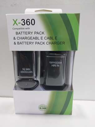 2 Battery Pack Charger Cable for Microsoft Xbox 360 Wireless image 1
